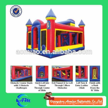 Curso de obstáculo inflable adulto caliente, inflables interactivos, obstáculo inflable bouncy para la venta